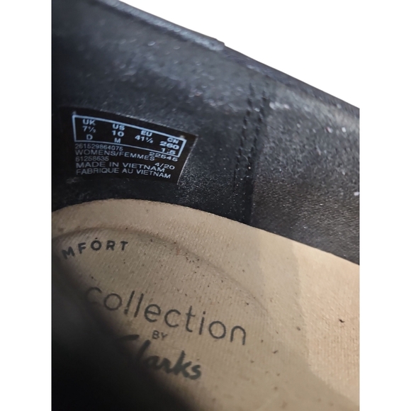 Clarks Black Leather Heels Women's 10 - Picture 7 of 7